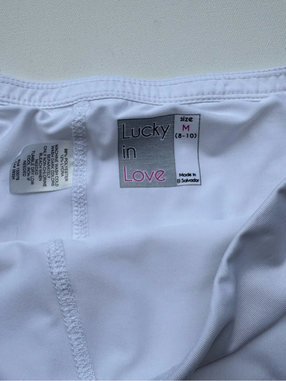 Lucky in‎ Love White Scallop Mini Skirt with Shorts, Size M